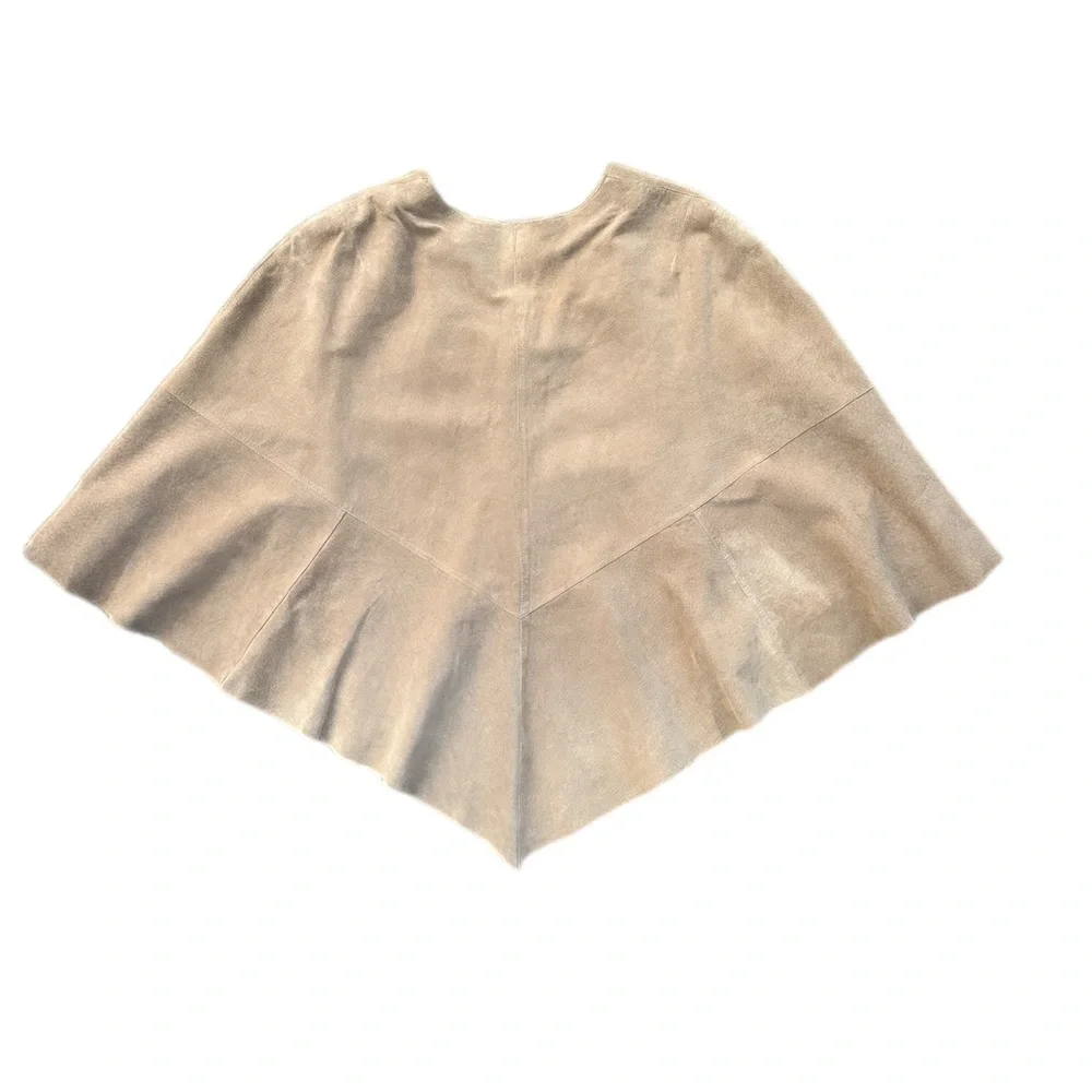 Y2K Vintage INC 100% Genuine Suede Leather Poncho/ Cape Top size S/M